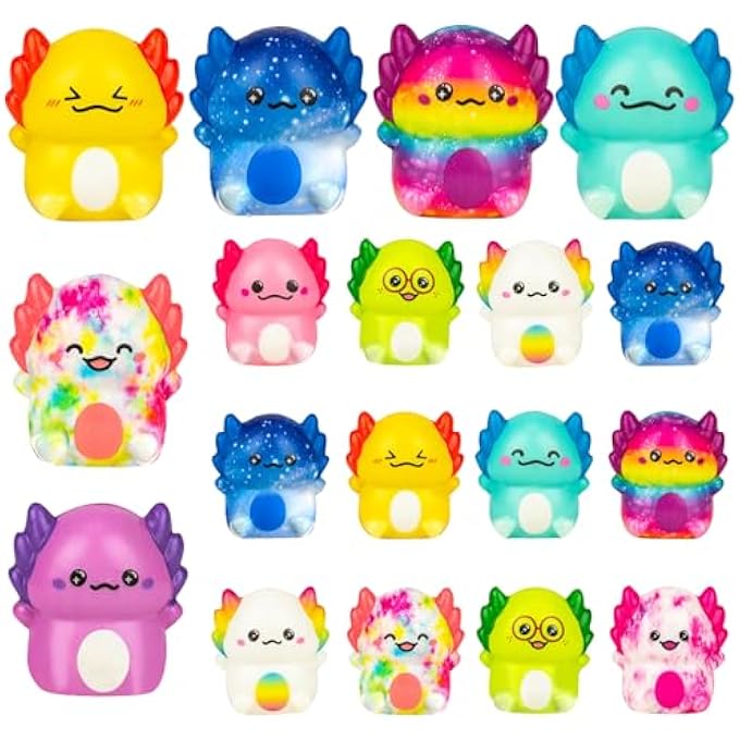 Holydeck 24 Pack Axolotl Slow Squishy Toys Soft Stress Relief Fidgets Toys for Kids Boys Girls Party Favors Novelty Prizes - Image 3