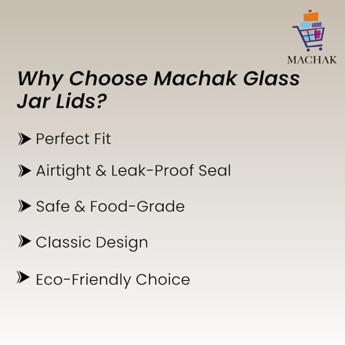 Machak Glass Jar Lids Only 63mm For 63 mm Mouth Jars (Black, 12Pcs) - Image 4