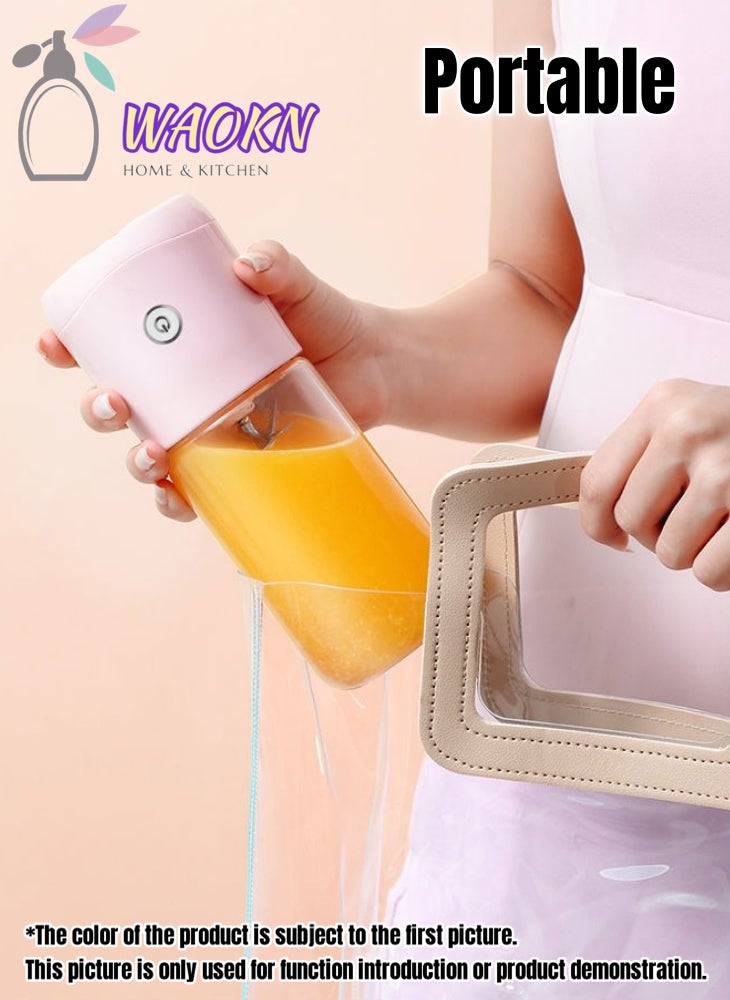 Portable Fruit Blender Personal Juice Cup for Smoothies Wireless Rechargeable Mixer For Travel Sports Office School Juice Cup Powerful Blades Cordless Juicer For All Kinds Of Fruits With An Extra Lid