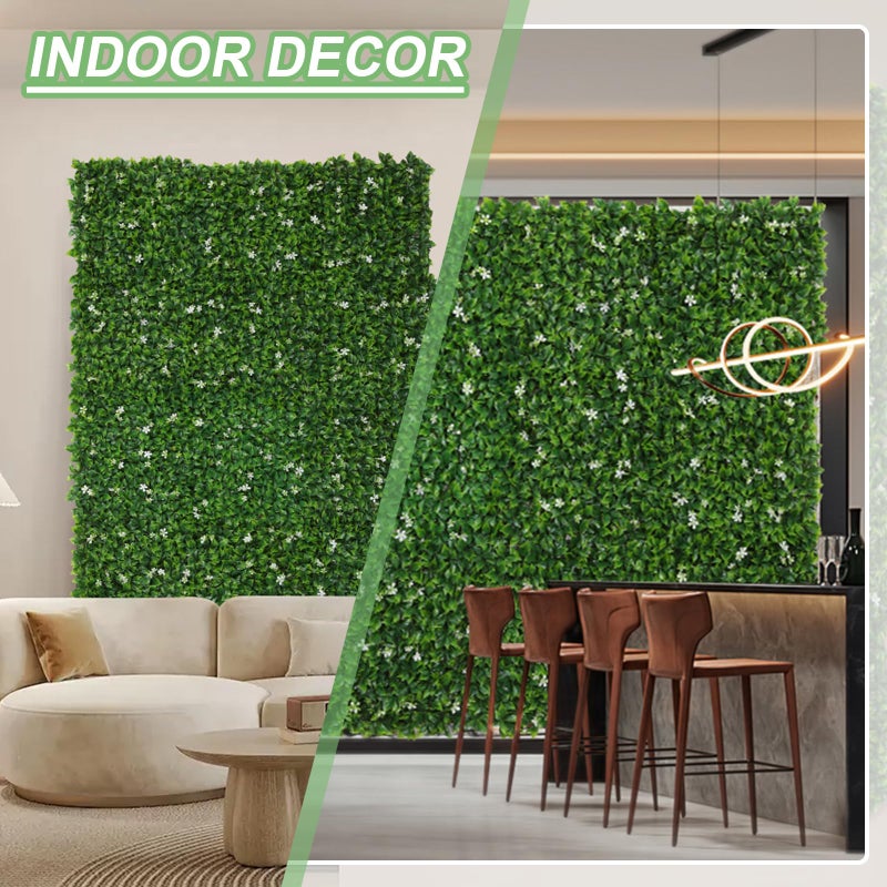 Luyue 12pcs Artificial Grass Wall Panels 20â€Ã—20â€ Greenery Wall Backdrop Boxwood Panels Green Leaf Hedge Panel Grass Backdrop for Home Decor Indoor Greenery Fence Privacy Screen for Outdoor Garden Balcony - Image 5