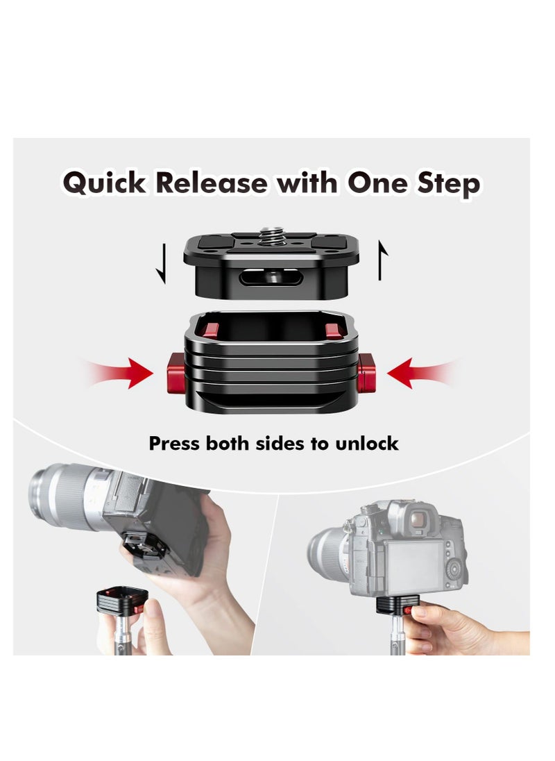 Generic - Quick Release Plate, Quick Release System QR Plate with Arca Swiss Slot Universal 1/4" to 3/8" Screw, Perfect for Tripod/Monopod/Camcorders - Image 1