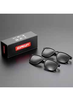 SUPKLEY Men Sports Sunglasses Polarized for Comfortable Wearing Ultra Light Square Sunglasses Men Lightweight Glasses Accessorie-Lenses Color:GlossBlackMatteBlack