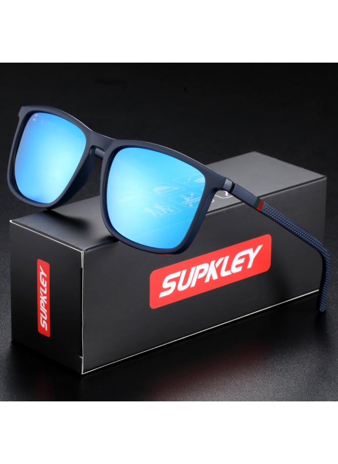 Generic - SUPKLEY Men Sports Sunglasses Polarized for Comfortable Wearing Ultra Light Square Sunglasses Men Lightweight Glasses Accessorie-Lenses Color:GlossBlackMatteBlack - Image 1