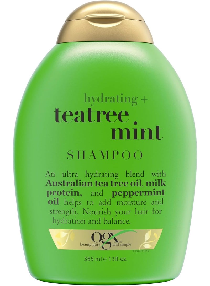 أو جي إكس شامبو مرطب بخلاصة شجرة الشاي والنعناع وغني بزيوت شجرة الشاي الاسترالية 385 مل - Image 1