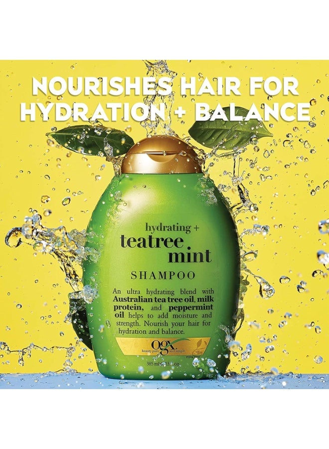 أو جي إكس شامبو مرطب بخلاصة شجرة الشاي والنعناع وغني بزيوت شجرة الشاي الاسترالية 385 مل - Image 2