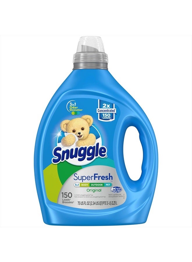 Snuggle منعم الأقمشة السائل، سوبر فريش الأصلي، يقضي على الروائح القوية، مركز 2X، 150 غسلة - Image 1