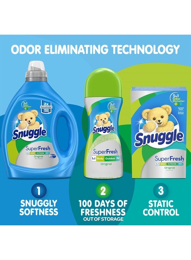 Snuggle منعم الأقمشة السائل، سوبر فريش الأصلي، يقضي على الروائح القوية، مركز 2X، 150 غسلة - Image 5