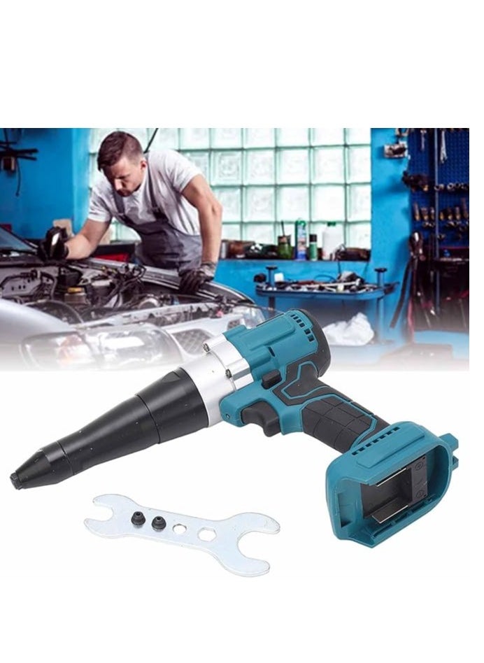 GearZone - Cordless Rivet Gun,Automatic Brushless Riveter Tool Kit for Rivets 2.4/3.2/4.0/4.8 mm,Portable 21V Electric with 2pcs Batteries for Stainless Steel, Aluminum Rivets-Blue - Image 1