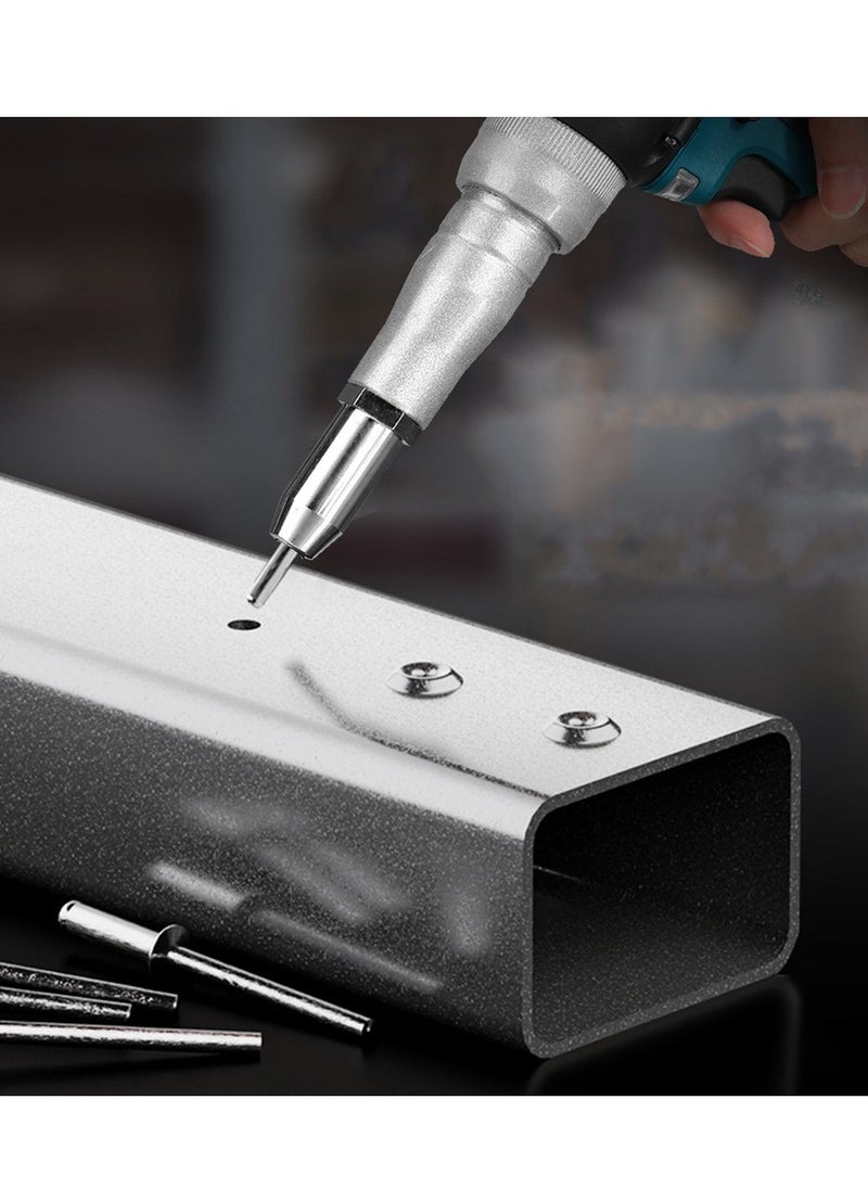GearZone - Cordless Rivet Gun,Automatic Brushless Riveter Tool Kit for Rivets 2.4/3.2/4.0/4.8 mm,Portable 21V Electric with 2pcs Batteries for Stainless Steel, Aluminum Rivets-Blue - Image 1