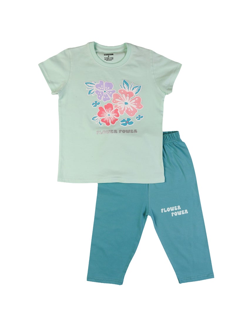 Zercon Summer Pajama Set for Girls 8200 - Image 1
