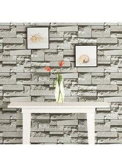 Wolpin Wall Stickers DIY Wallpaper Decal (45 x 500 cm) 3D Brick Self Adhesive House Office Decorative PVC Vinyl, Living Room, Hall, Kitchen Shelf Liner Interior, Stealth Grey Decorative Wallpaper - pzsku/Z778FF7DA7B090B54FA9DZ/45/_/1738306379/5b0d1e85-0b3e-4ba1-96a8-9427b35a2feb