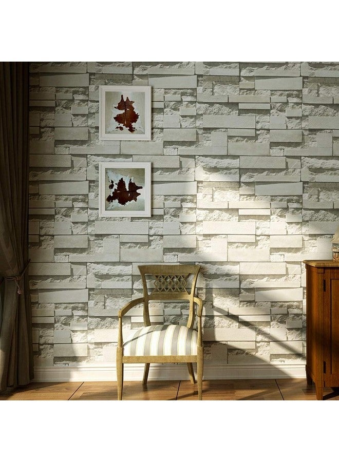 Wolpin Wall Stickers DIY Wallpaper Decal (45 x 500 cm) 3D Brick Self Adhesive House Office Decorative PVC Vinyl, Living Room, Hall, Kitchen Shelf Liner Interior, Stealth Grey Decorative Wallpaper - Image 5