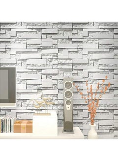 Wolpin Wall Stickers DIY Wallpaper Decal (45 x 500 cm) 3D Brick Self Adhesive House Office Decorative PVC Vinyl, Living Room, Hall, Kitchen Shelf Liner Interior, Stealth Grey Decorative Wallpaper - pzsku/Z778FF7DA7B090B54FA9DZ/45/_/1738306437/8654629d-3b2f-45f3-a634-bfccade17c8b