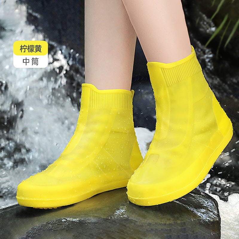 Rainproof Shoe Cover Waterproof Repeated Use Children'S Non-Slip Thickened Wear-Resistant Portable Silicone Riding Shoe Cover For Women Mountain Climbing Travel - Image 5