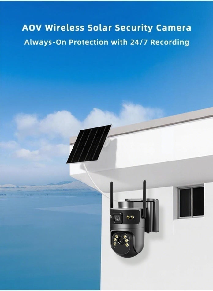 wosee 8MP 4G LTE Solar Security Camera Outdoor, Dual Lens 2K Dual View, 360° PTZ, AI Human Tracking, PIR Motion Detection, Color Night Vision, 2-Way Audio, IP66, No SIM Card, No TF Card - Image 4