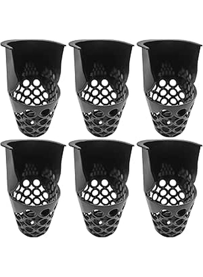 6 Pcs Black Plastic Pool Table Pockets Net Bags 5.1 X 6.5 Inches Fits Most Standard Tables Easy Installation - Image 1