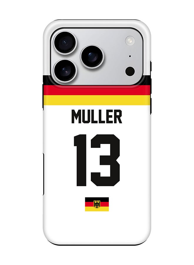 Stylizedd Tough Pro Magnetic Case for iPhone 17 Pro, Dual Layer hybrid PC + TPU Mobile Cover Matte - Football - Germany,  Muller