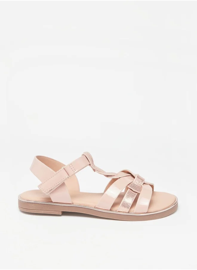 Flora Bella By Shoexpress Girls Flat Sandals With Hook And Loop Closure