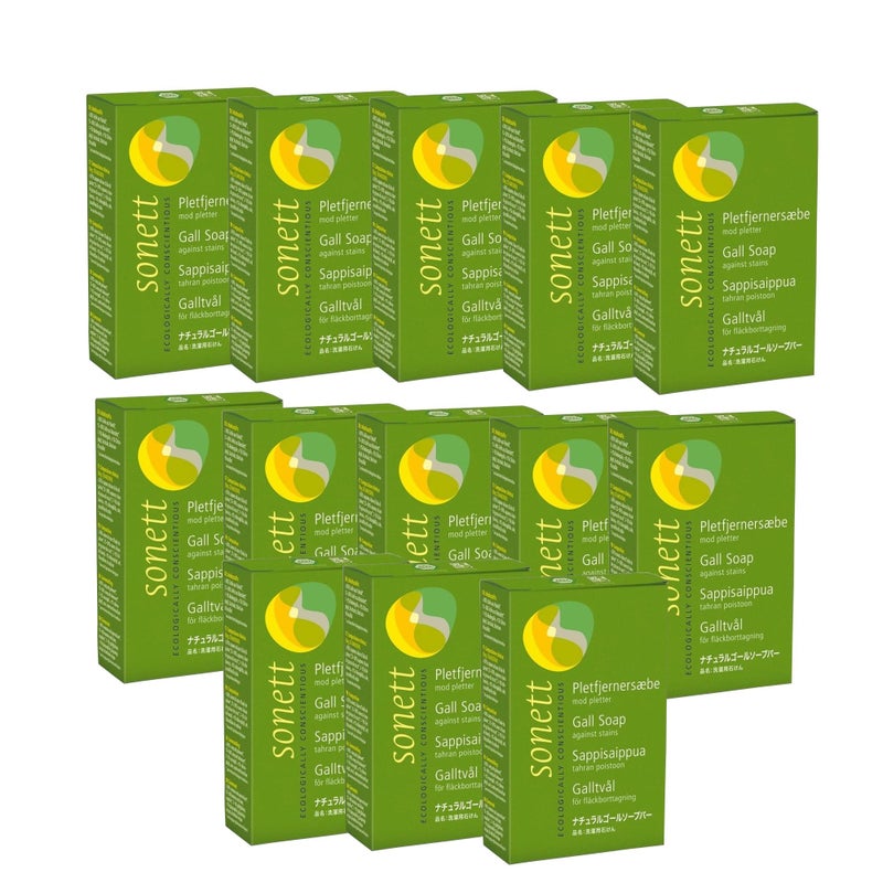 Sonett Organic Traditional Stain Removers Gall Soap For Blood Grease Fruit stains Highly Effective Against Marks Caused By Ink Pack of 12