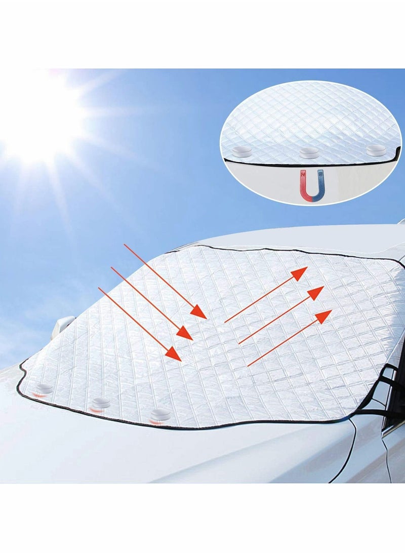 Y&D Car Sun Shade Windscreen Sunshade Cover 3 Magnet UV Protection for Summer Winter Against Snow Ice Frost Dust Foldable Removable 193 * 126cm Most SUV Truck  - Image 1
