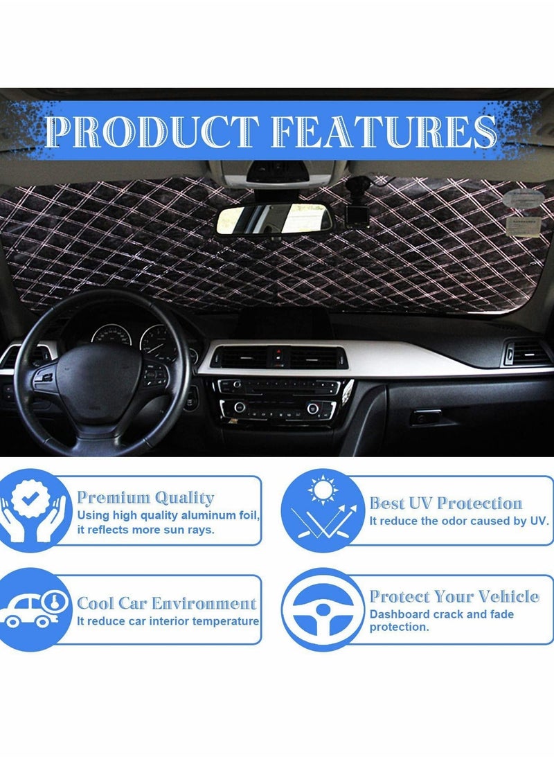 Y&D Car Sun Shade Windscreen Sunshade Cover 3 Magnet UV Protection for Summer Winter Against Snow Ice Frost Dust Foldable Removable 193 * 126cm Most SUV Truck  - Image 3