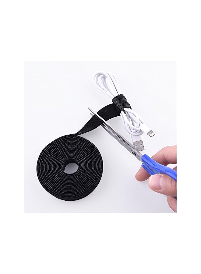 Green Tiger 5M Fastening Tape Hook and Loop Straps Cable Ties for Cable Management 2CM Wide,Black - Image 4
