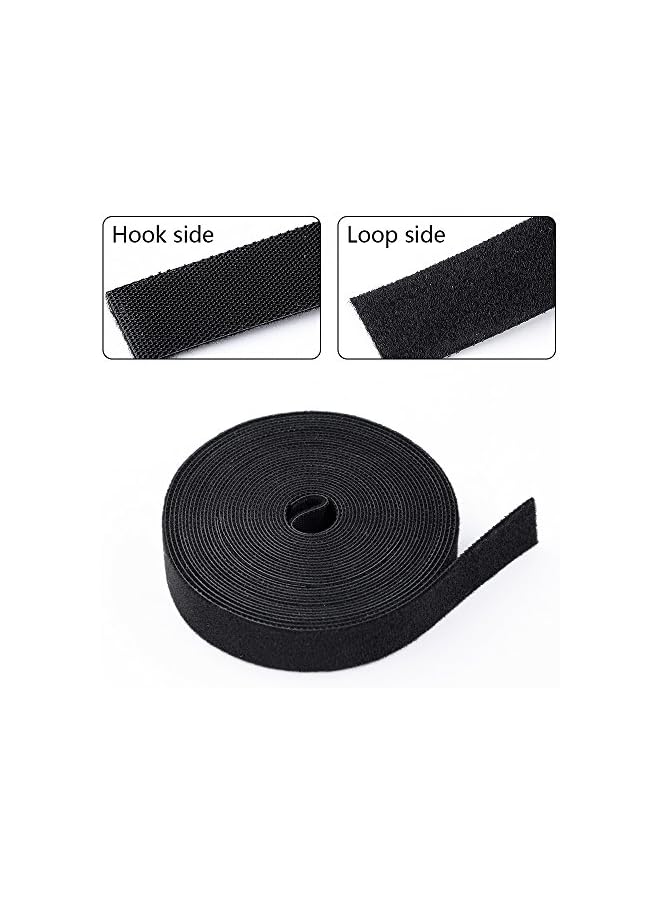Green Tiger 5M Fastening Tape Hook and Loop Straps Cable Ties for Cable Management 2CM Wide,Black - Image 3