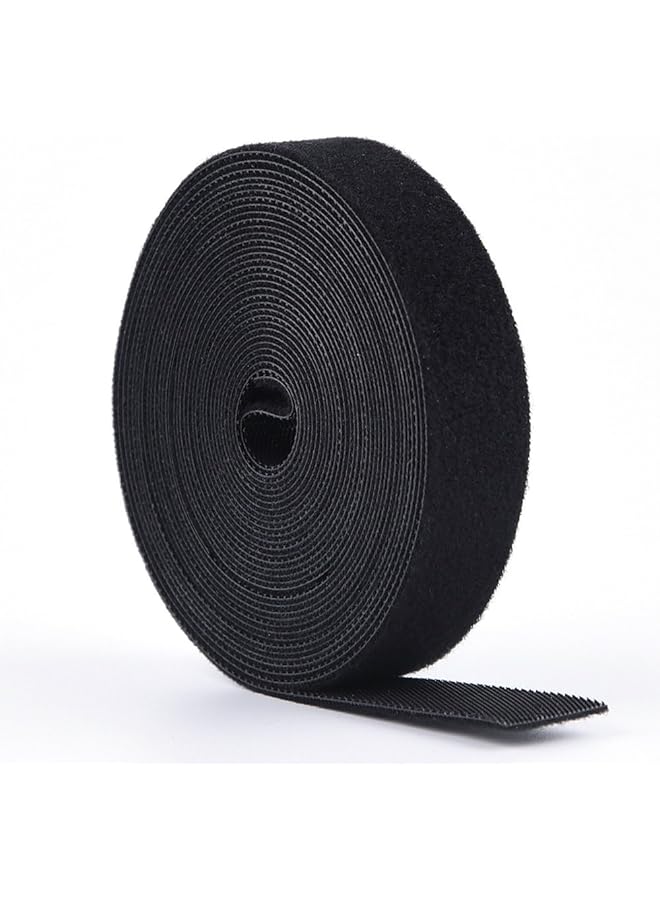 Green Tiger 5M Fastening Tape Hook and Loop Straps Cable Ties for Cable Management 2CM Wide,Black - Image 1