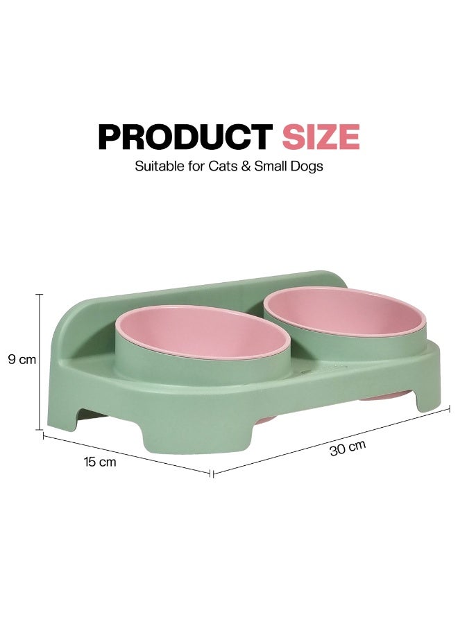 أن ان سي بيتس وعاء مزدوج للحيوانات الأليفة للقطط والكلاب الصغيرة، وعاء متين من مادة البولي بروبيلين للكلاب بتصميم محمول، تصميم قابل للفصل، وتصميم مضاد للانقلاب، مناسب للاستخدام الداخلي/الخارجي، 30 سم - Image 2