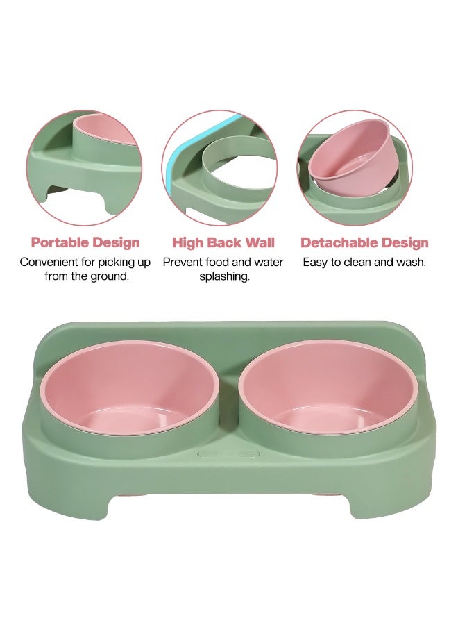 أن ان سي بيتس وعاء مزدوج للحيوانات الأليفة للقطط والكلاب الصغيرة، وعاء متين من مادة البولي بروبيلين للكلاب بتصميم محمول، تصميم قابل للفصل، وتصميم مضاد للانقلاب، مناسب للاستخدام الداخلي/الخارجي، 30 سم - Image 3