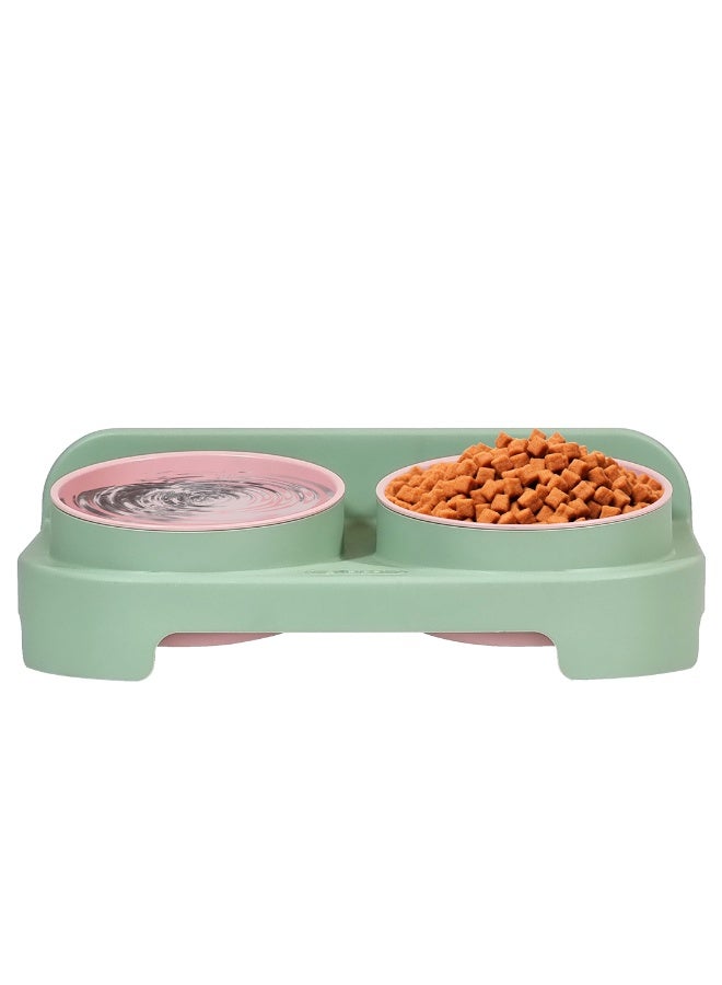 أن ان سي بيتس وعاء مزدوج للحيوانات الأليفة للقطط والكلاب الصغيرة، وعاء متين من مادة البولي بروبيلين للكلاب بتصميم محمول، تصميم قابل للفصل، وتصميم مضاد للانقلاب، مناسب للاستخدام الداخلي/الخارجي، 30 سم - Image 1