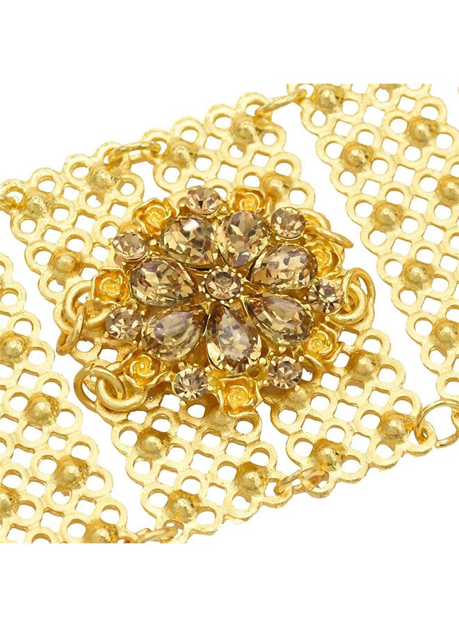 roaiss Women's Fashion Gold Waist Chain Ethnic Style Waist Chain Pearl Tassel Flower Bohemian Wide Waist Chain - Image 4