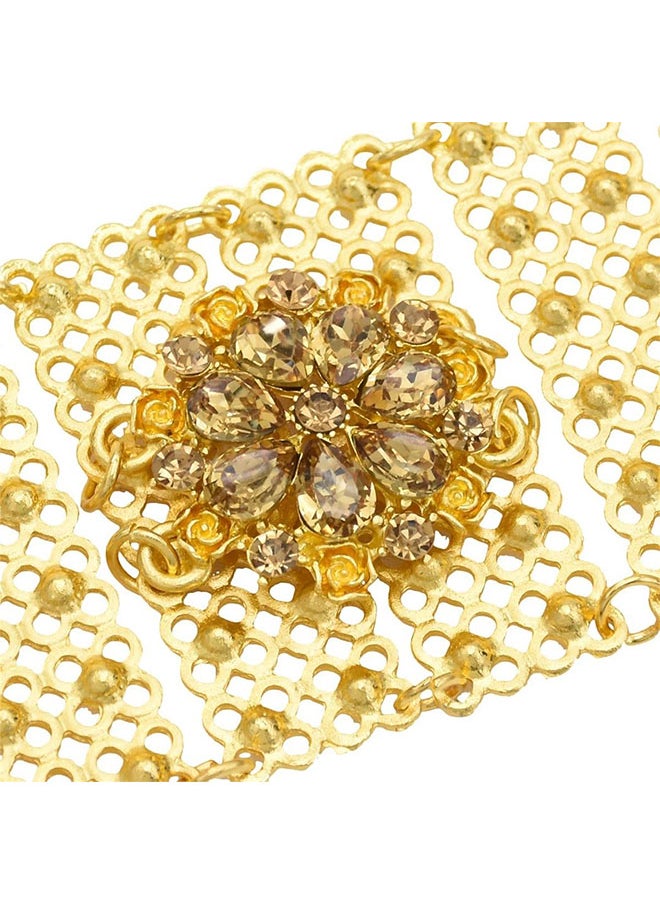 roaiss - Women's Fashion Gold Waist Chain Ethnic Style Waist Chain Pearl Tassel Flower Bohemian Wide Waist Chain - Image 1