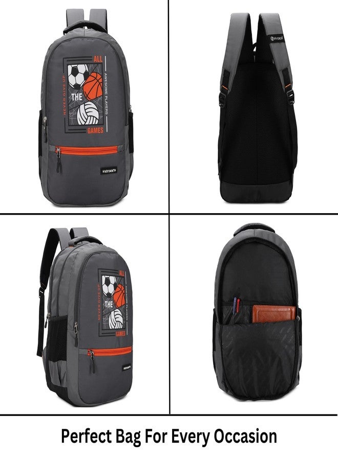 HYDER 40L Spark Latest And Trendy Stylish Waterproof College/Casual/School Bag/Backpack For Kids, Boys and Men | Best Bags For Everyday Use (Grey) - Image 3