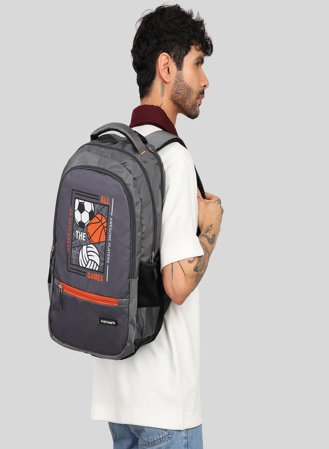 HYDER 40L Spark Latest And Trendy Stylish Waterproof College/Casual/School Bag/Backpack For Kids, Boys and Men | Best Bags For Everyday Use (Grey) - Image 2