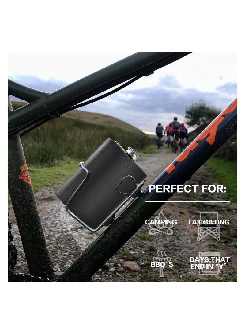 Matte Black Stainless Steel Hip Flask with Leakproof Funnel, 8 oz Drinking Flask for Camping, Perfect Gift for Weddings, Groomsmen, and Bridesmaids - Image 2