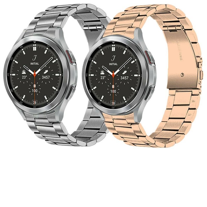 سوار ساعة ذكية سوار معدني من الستانلس ستيل متوافق باللون أسود قابل للتعديل مع Samsung Galaxy Watch 7 بملاءمة قابلة للتعديل وحزام بديل - Image 1