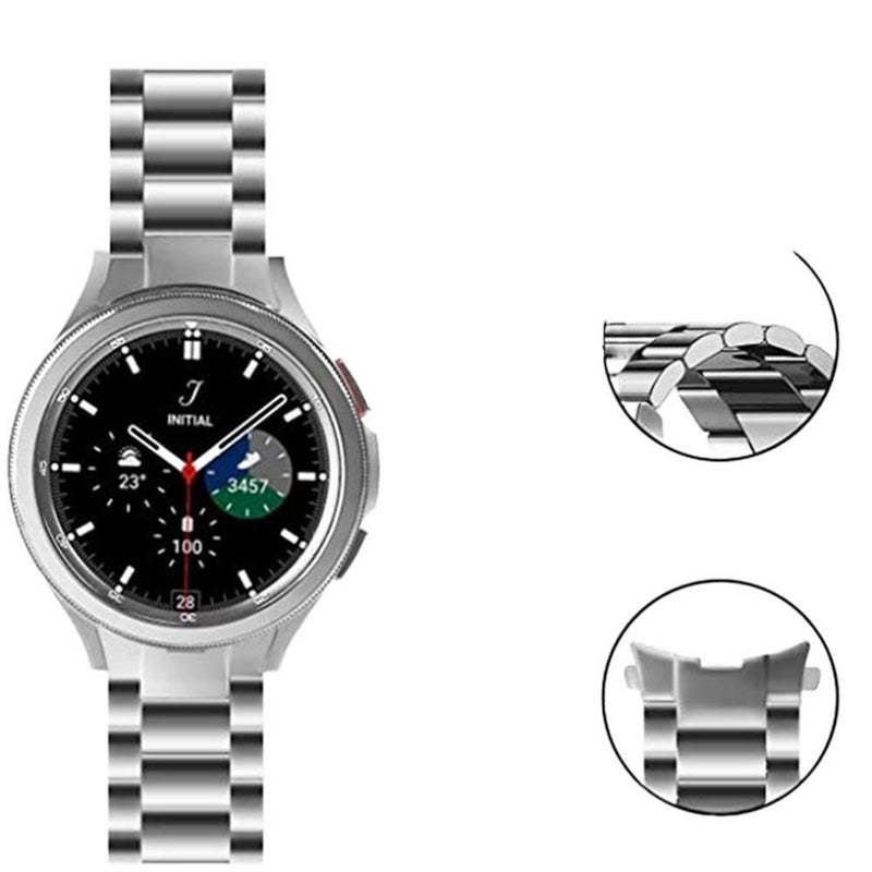 سوار ساعة ذكية سوار معدني من الستانلس ستيل متوافق باللون أسود قابل للتعديل مع Samsung Galaxy Watch 7 بملاءمة قابلة للتعديل وحزام بديل - Image 2