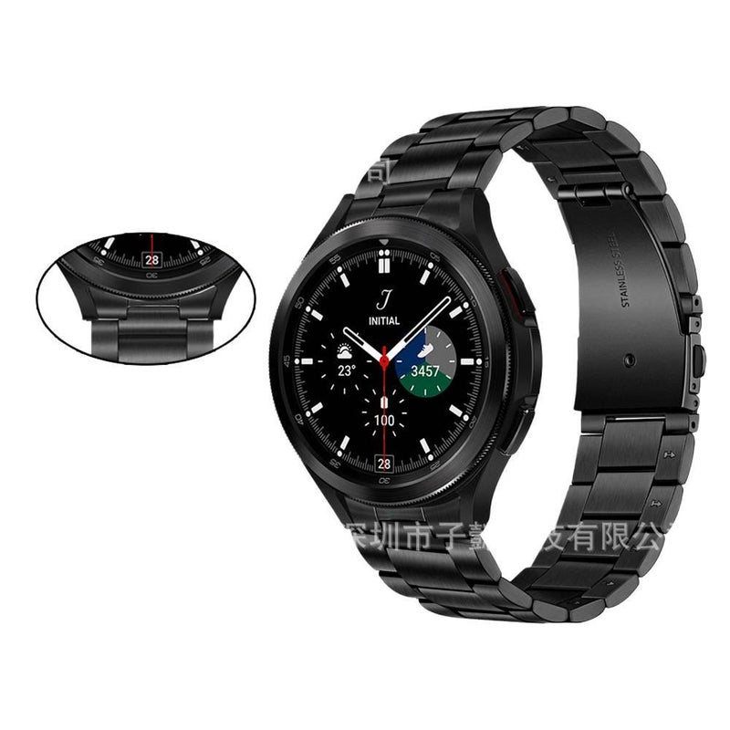 سوار ساعة ذكية سوار معدني من الستانلس ستيل متوافق باللون أسود قابل للتعديل مع Samsung Galaxy Watch 7 بملاءمة قابلة للتعديل وحزام بديل - Image 4