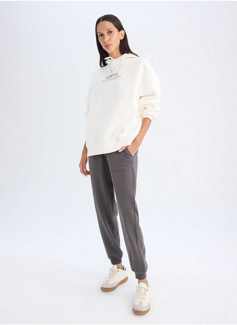 DeFacto Oversized Fit Printed Hooded Thick Casual Sweatshirt  - Image 4