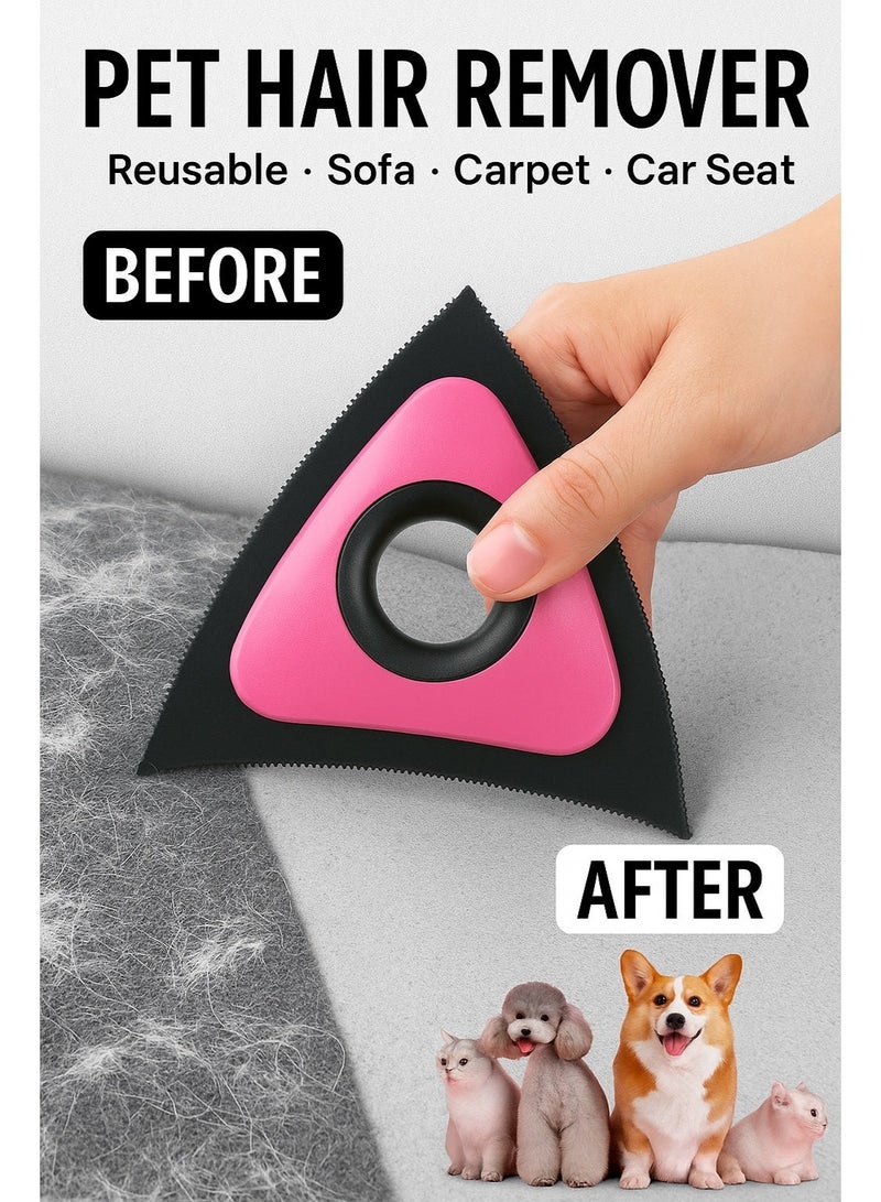 Triangle Pet Hair Remover Brush Cat Dog Hair Remover, Reusable Professional Lint Remover, Brush Cleaning For Couch, Furniture, Carpet, Blankets, Car, Bed, Sofa - Image 1
