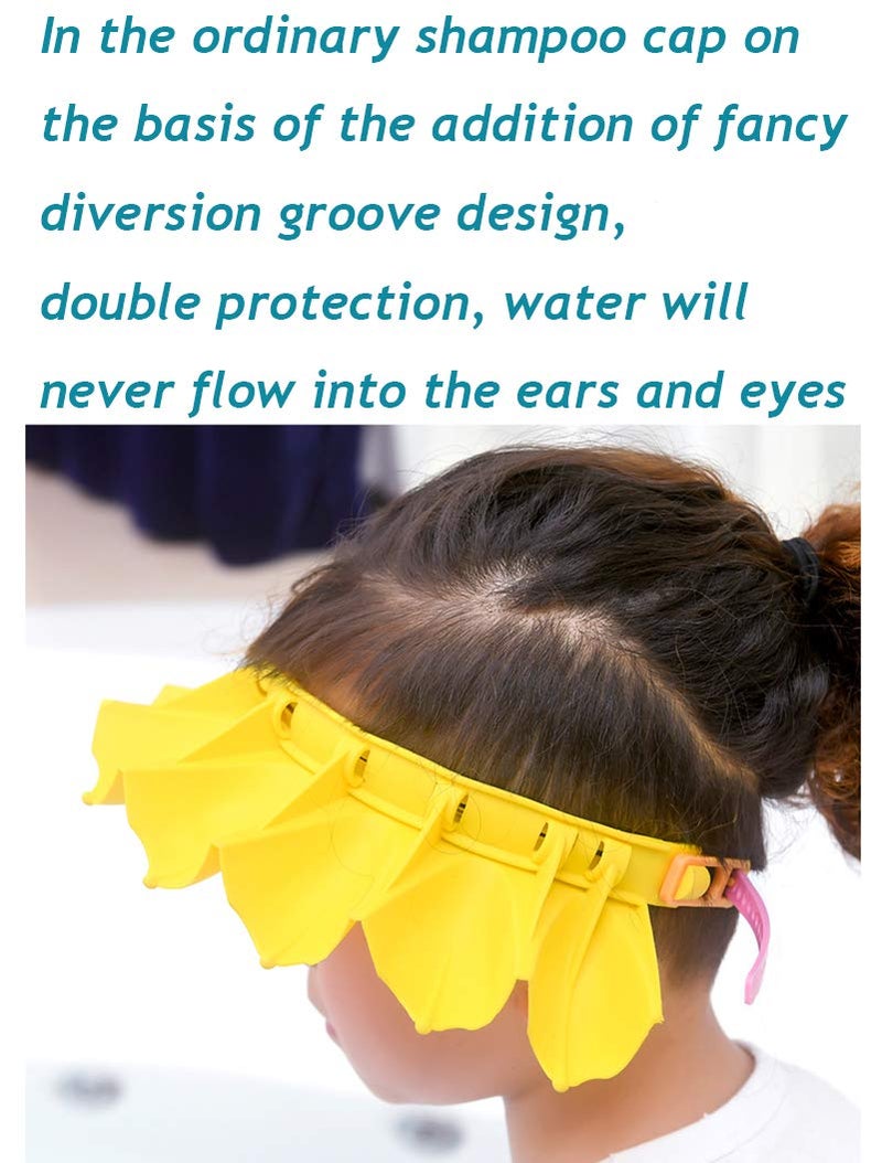 OLEWELL Baby Shower Cap Silicone Bathing Hat, Adjustable Shower Cap Kids, Infants Soft Protection Hat Safety Visor Cap Hat for Toddler Children 1-12 Years old/16.5-22.8 Inches - Image 4