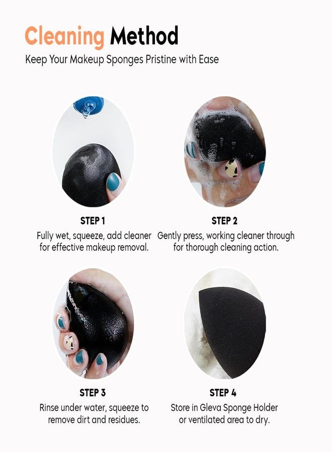 Gleva Makeup Blender Sponge, Super Soft Blending Puff for Full Coverage Flawless Makeup, Cream, Powder, Liquid Foundation, Wet & Dry Makeup Applicator for Girls, Women (Black) - Image 5