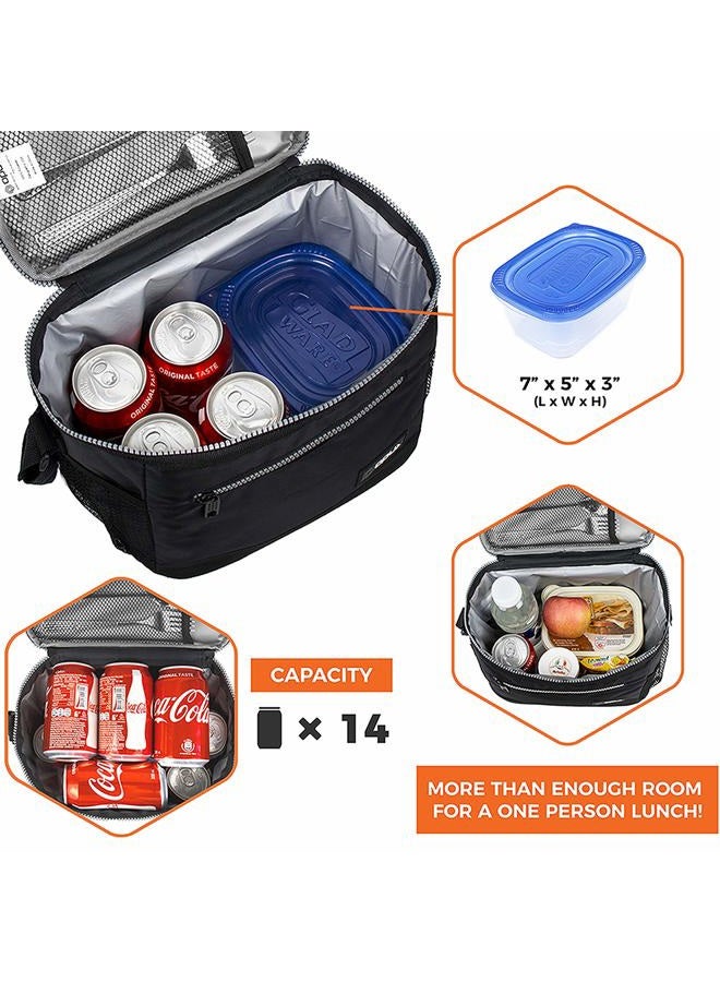 OPUX Premium Lunch Box, Insulated Lunch Bag for Men Women Adult | Durable School Lunch Pail for Boys, Girls, Kids | Soft Leakproof Medium Lunch Cooler Tote for Work Office | Fits 14 Cans (Black) - Image 5