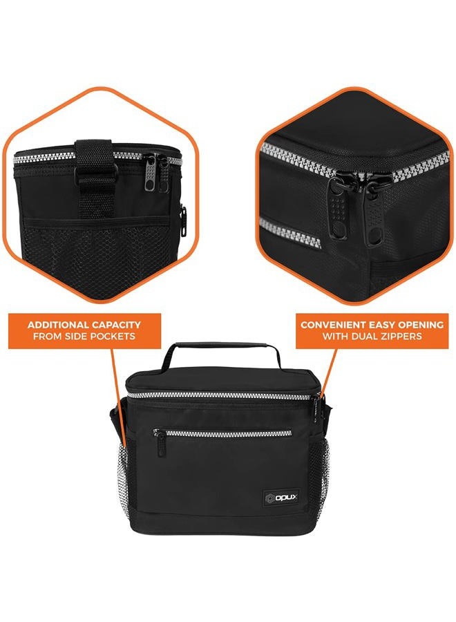 OPUX Premium Lunch Box, Insulated Lunch Bag for Men Women Adult | Durable School Lunch Pail for Boys, Girls, Kids | Soft Leakproof Medium Lunch Cooler Tote for Work Office | Fits 14 Cans (Black) - Image 4