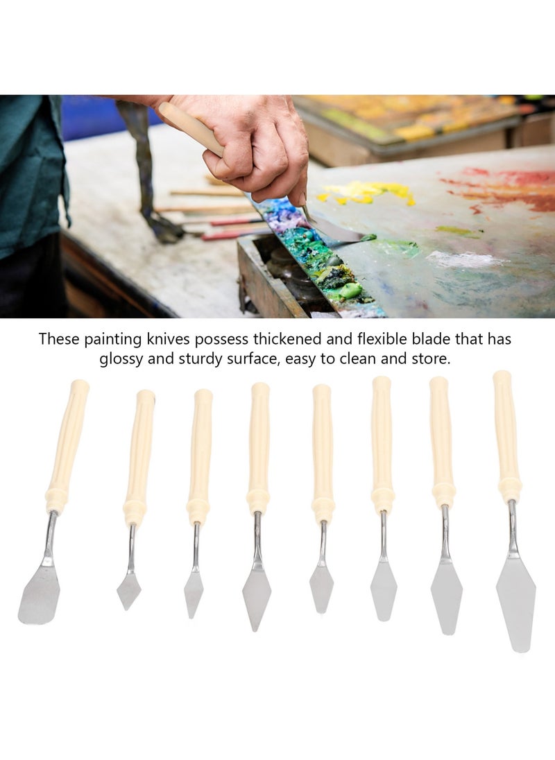 8 PCS Palette Knife Stainless Steel Multifunctional Painting Knife Set for Painting