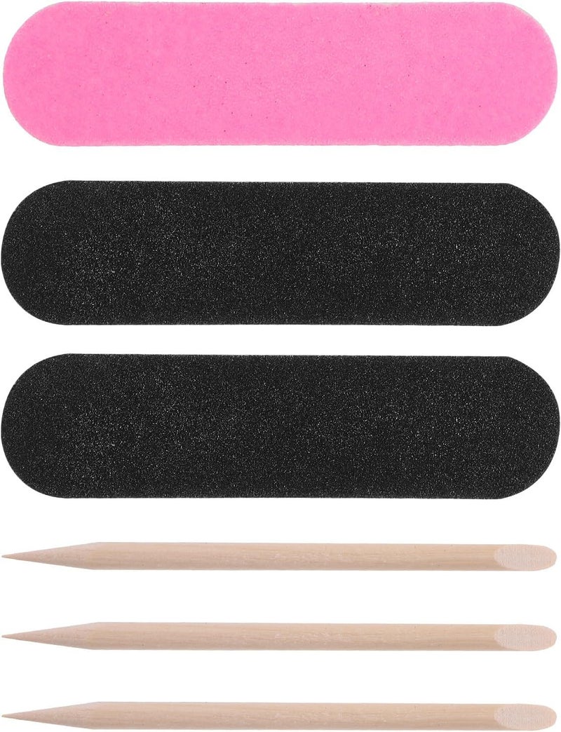 200pcs Mini Nail Files and Wooden Cuticle Sticks Set Disposable Manicure Tools for Nail Art and Pedicure Home Salon Use - Image 1