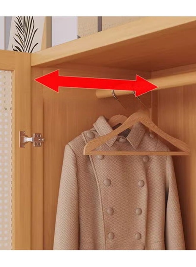 KLNAMAEAAN Bedroom Coat Rack Home Wardrobe Light Luxury Side Cloth Hanging Light Brown With Multiple Shelves 160*42*60cm - Image 3
