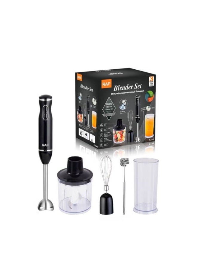 RAF BLENDER SET 5 İN 1 || Stainless Steel 400W || Powerful Turbo Boost With Variable Speeds, Chopper, Mixer, Food Processor, Smoothie Maker and milk frother - Image 1