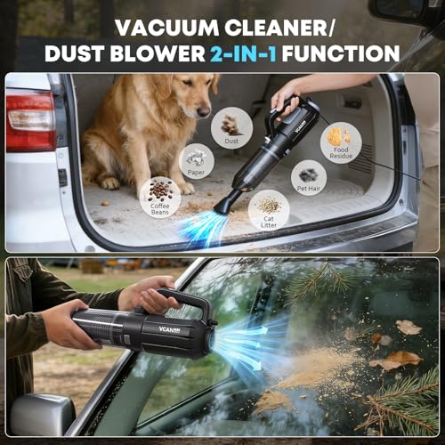 VCANENERGY Car Cleaning kit, Car Interior Detailing kit with 10000pa Car Vacuum Cleaner, Detailing Brush Set, Wheel Brush, Windshield Cleaner Tool, Complete Auto Accessories for Men, Women - Image 4